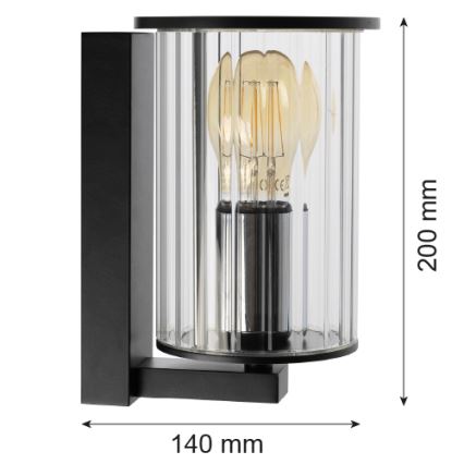Argon 8748 - Venkovní nástěnné svítidlo NORFOLK 1xE27/15W/230V IP44 černá
