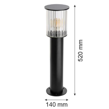 Argon 8749 - Venkovní lampa NORFOLK 1xE27/15W/230V IP44 52cm černá