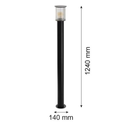 Argon 8750 - Venkovní lampa NORFOLK 1xE27/15W/230V IP44 124cm černá