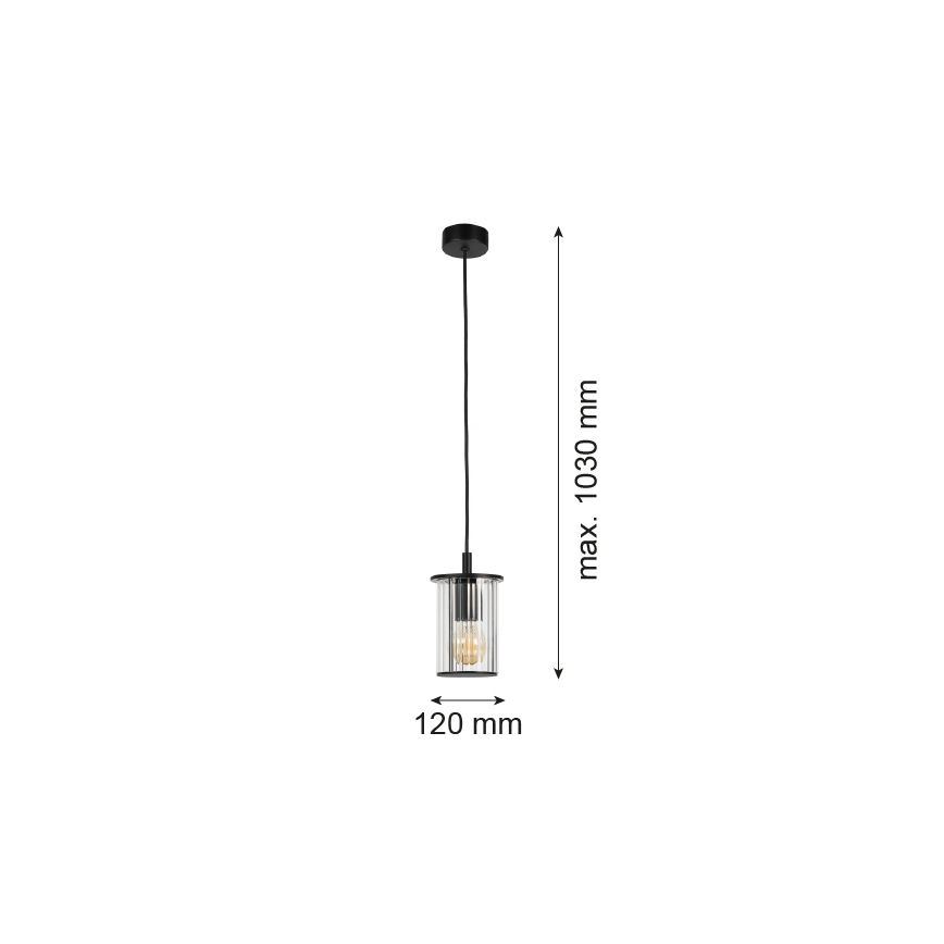 Argon 8751 - Venkovní lustr na lanku NORFOLK 1xE27/15W/230V IP44 černá