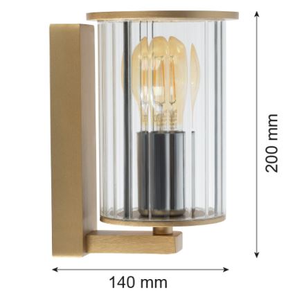 Argon 8752 - Venkovní nástěnné svítidlo NORFOLK 1xE27/15W/230V IP44 zlatá