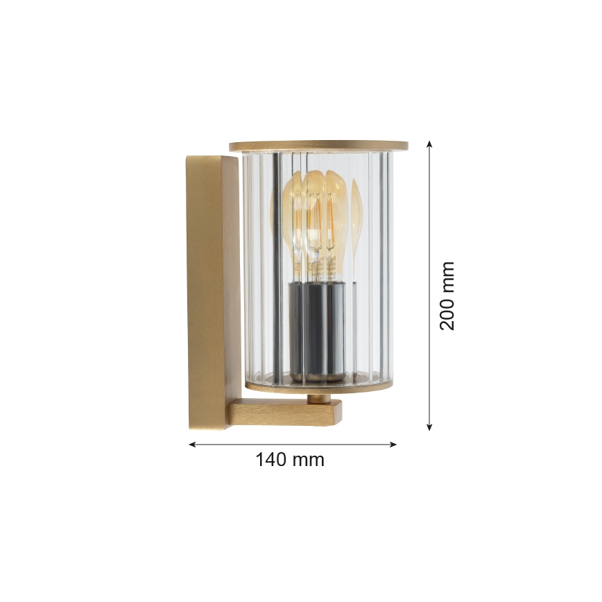 Argon 8752 - Venkovní nástěnné svítidlo NORFOLK 1xE27/15W/230V IP44 zlatá