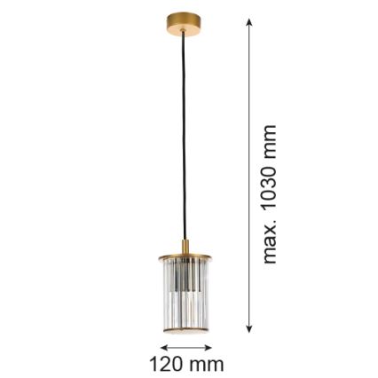 Argon 8755 - Venkovní lustr na lanku NORFOLK 1xE27/15W/230V IP44 zlatá