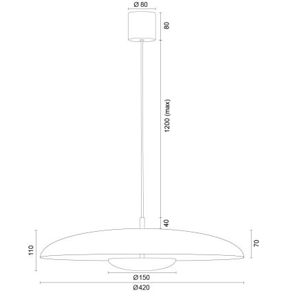 Argon 8868 - LED Lustr na lanku BOLTON LED/12,5W/230V 3000K černá