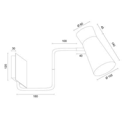 Argon 8883 - Nástěnná lampa LORD 1xE14/7W/230V šedá