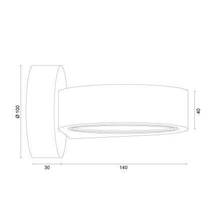 Argon 8900 - Nástěnné svítidlo LOTUS 1xGX53/12W/230V černá