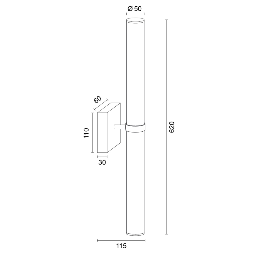 Argon 8925 - LED Koup osvětlení zrcadla BATUMI LED/24W/230V 3000K IP44 lesklý chrom