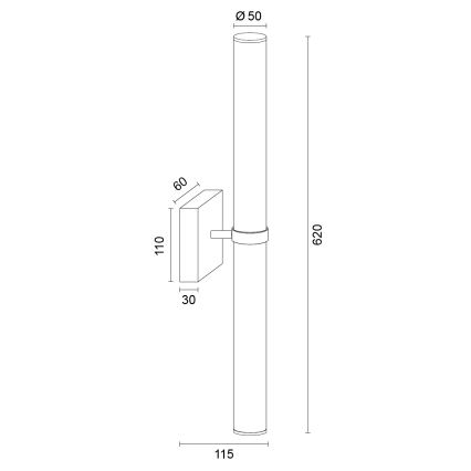 Argon 8928 - LED Koup osvětlení zrcadla BATUMI LED/24W/230V 3000K IP44 mat chrom