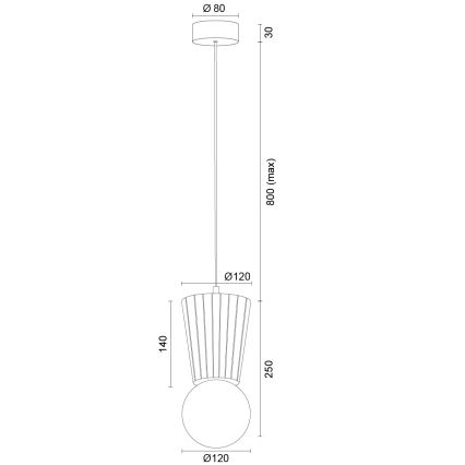 Argon 8952 - Koupelnový lustr na lanku VOLANTE 1xG9/6W/230V IP44 hnědá