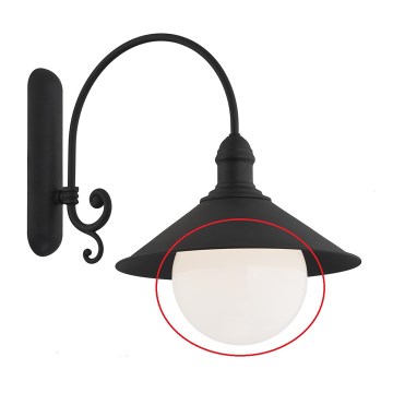 Argon - Náhradní sklo k lustru, nástěnnému svítidlu a venkovní lampě ERBA BIS bílá