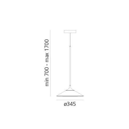 Artemide 0352030A - LED Stmívatelný lustr na lanku ORSA LED/20W/230V 3000K pr. 24,5 cm
