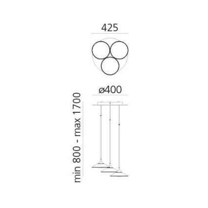 Artemide 0353030A - LED Stmívatelný lustr na lanku ORSA CLUSTER LED/22W/230V 3000K