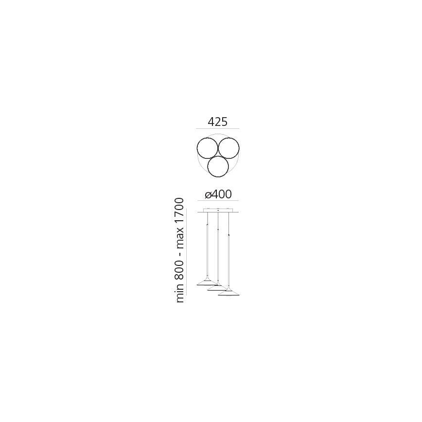 Artemide 0353030A - LED Stmívatelný lustr na lanku ORSA CLUSTER LED/22W/230V 3000K