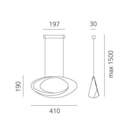 Artemide 1182010A - LED Stmívatelný lustr na lanku CABILDO LED/44W/230V 3000K