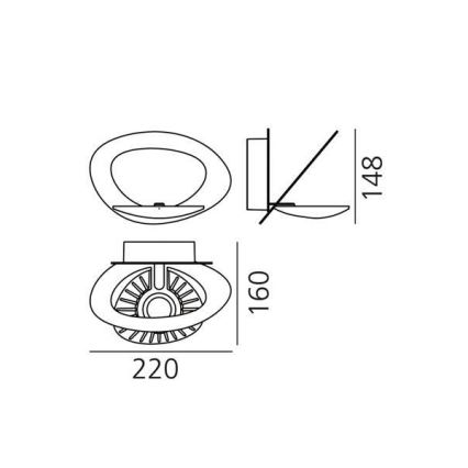 Artemide 1248010A - LED Stmívatelné nástěnné svítidlo PIRCE LED/27W/230V 3000K bílá