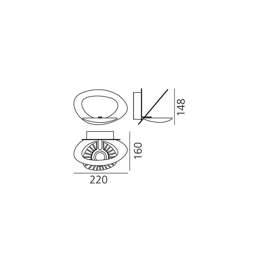 Artemide 1248010A - LED Stmívatelné nástěnné svítidlo PIRCE LED/27W/230V 3000K bílá