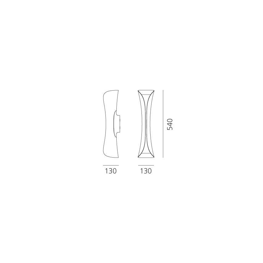 Artemide 1373010A - Nástěnné svítidlo CADMO 2xGU10/10W/230V černá