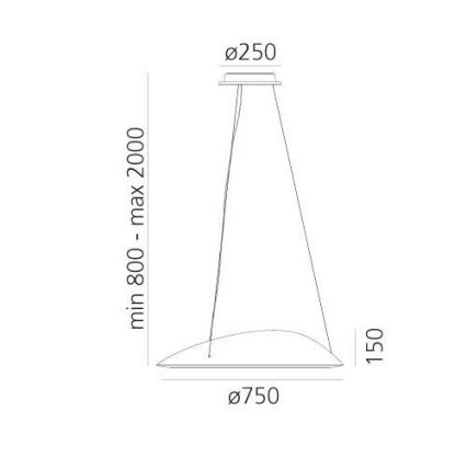Artemide 1401010APP - LED Stmívatelný lustr na lanku AMELUNA LED/41W/230V 3000K