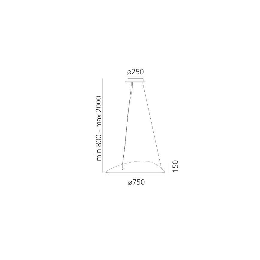 Artemide 1401010APP - LED Stmívatelný lustr na lanku AMELUNA LED/41W/230V 3000K