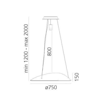 Artemide 1402010APP - LED RGBW Stmívatelný lustr na lanku AMELUNA LED/45W/230V 3000K