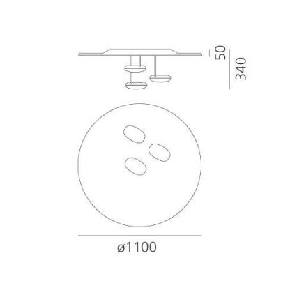 Artemide 1474110A - LED Stmívatelné stropní svítidlo DROPLET LED/87W/230V 3000K