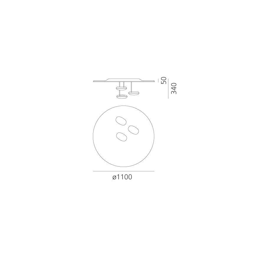 Artemide 1474110A - LED Stmívatelné stropní svítidlo DROPLET LED/87W/230V 3000K