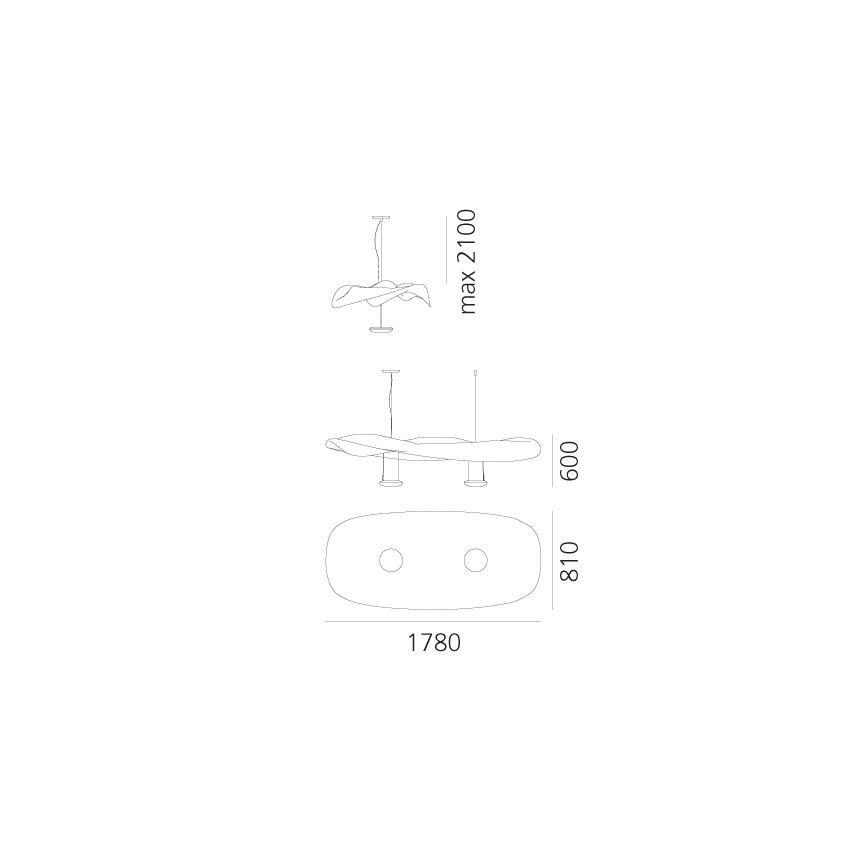 Artemide 1513010A - Lustr na lanku COSMIC ANGEL 2xR7s/11W/230V lesklý chrom