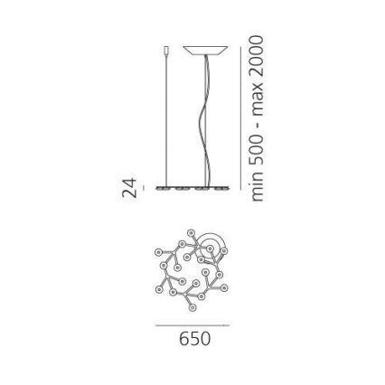 Artemide 1575050APP - LED Stmívatelný lustr na lanku NET LED/43W/230V pr. 65 cm 3000K
