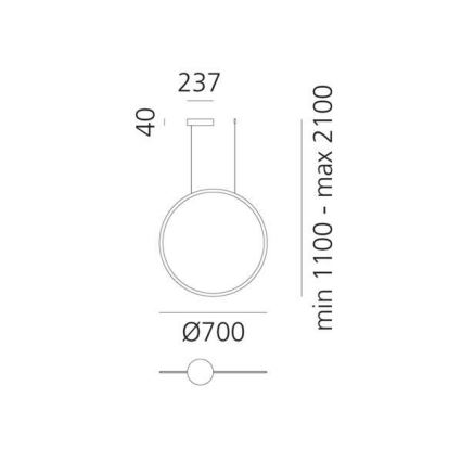 Artemide 1992010APP - LED Stmívatelný lustr na lanku DISCOVERY LED/40W/230V 3000K antracit