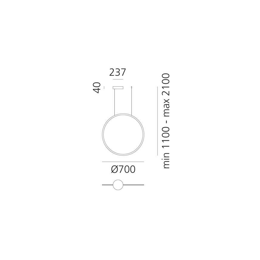 Artemide 1992010APP - LED Stmívatelný lustr na lanku DISCOVERY LED/40W/230V 3000K antracit