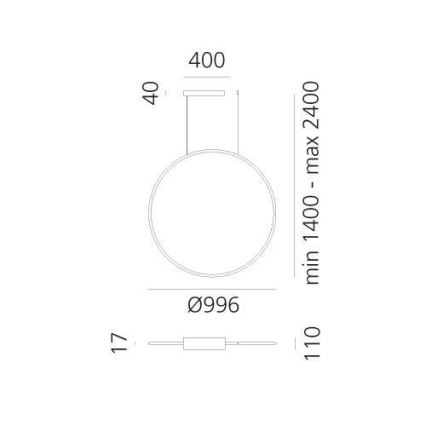 Artemide 1993330APP - LED RGBW Stmívatelný lustr na lanku DISCOVERY LED/59W/230V 2700-6500K černá