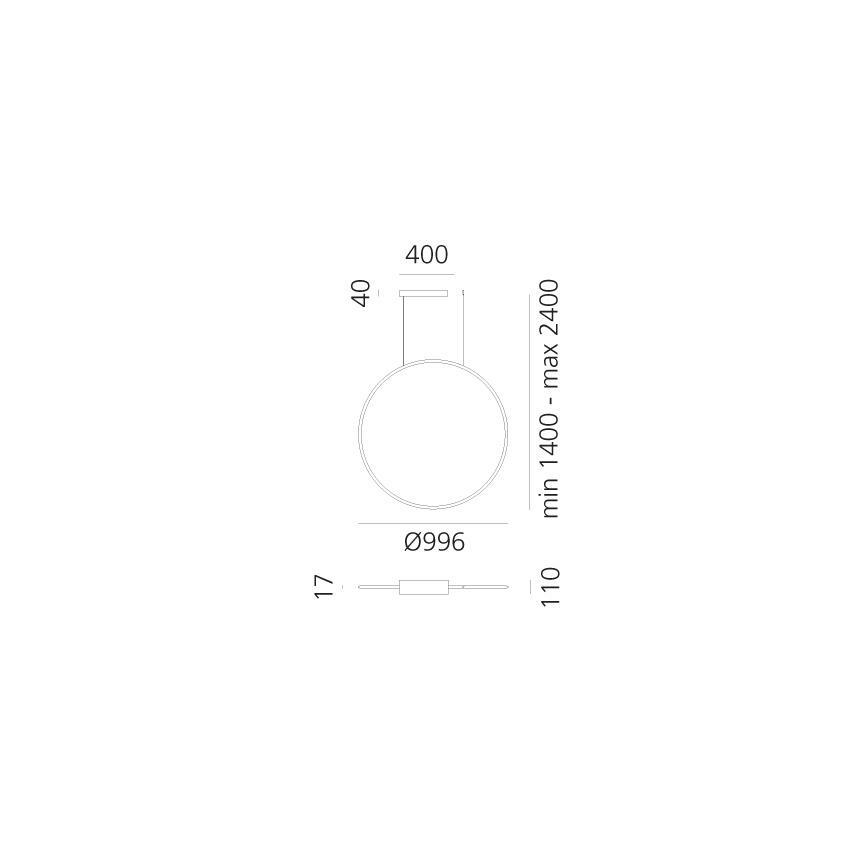 Artemide 1993330APP - LED RGBW Stmívatelný lustr na lanku DISCOVERY LED/59W/230V 2700-6500K černá