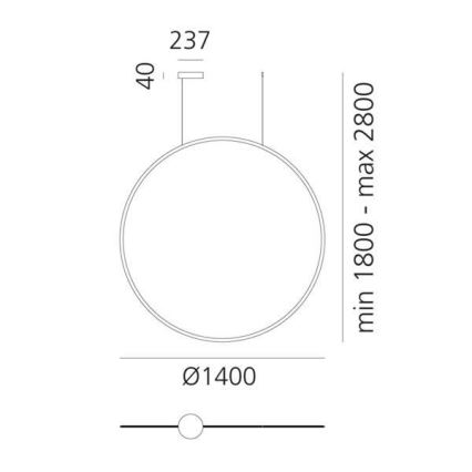 Artemide 1994030APP - LED Stmívatelný lustr na lanku DISCOVERY LED/80W/230V 3000K černá