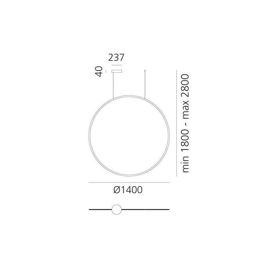 Artemide 1994030APP - LED Stmívatelný lustr na lanku DISCOVERY LED/80W/230V 3000K černá