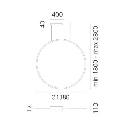 Artemide 1994330APP - LED RGBW Stmívatelný lustr na lanku DISCOVERY LED/79W/230V 2700-6500K černá