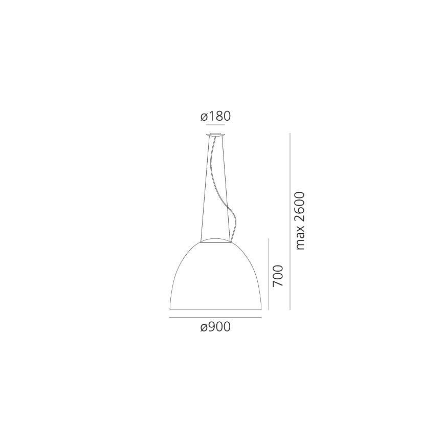 Artemide A242900 - Lustr na lanku NUR 2xR7s/11W/230V antracit