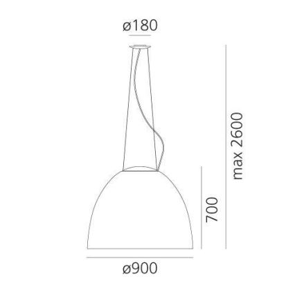 Artemide A242910 - Lustr na lanku NUR 2xR7s/11W/230V šedá