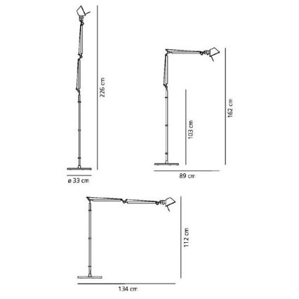 Artemide AR 0947010A+AR A012820 KOMPLET - Stojací lampa TOLOMEO BASCULANTE 1xE27/100W/230V