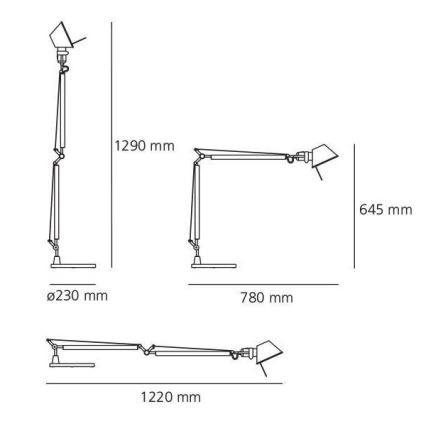 Artemide AR A004420+AR A005320 KOMPLET - Stolní lampa TOLOMEO 1xE27/70W/230V