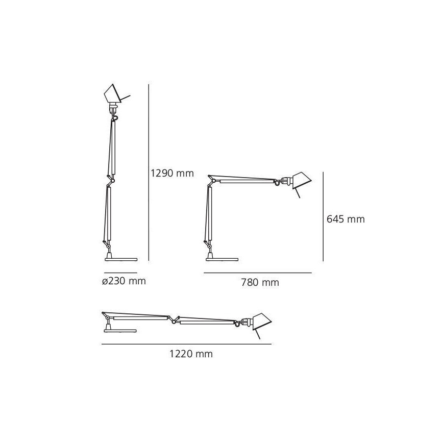 Artemide AT0091A+AT0091B - Stolní lampa TOLOMEO 1xE27/70W/230V