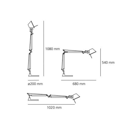 Artemide AR A005910+AR A008600 KOMPLET - Stolní lampa TOLOMEO MINI 1xE27/70W/230V