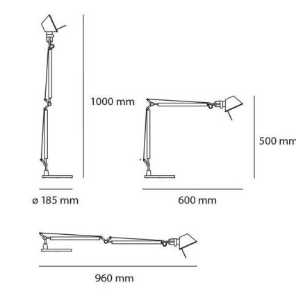 Artemide AT0099A+AT0099B - LED Stmívatelná stolní lampa TOLOMEO MIDI 1xLED/9W/230V