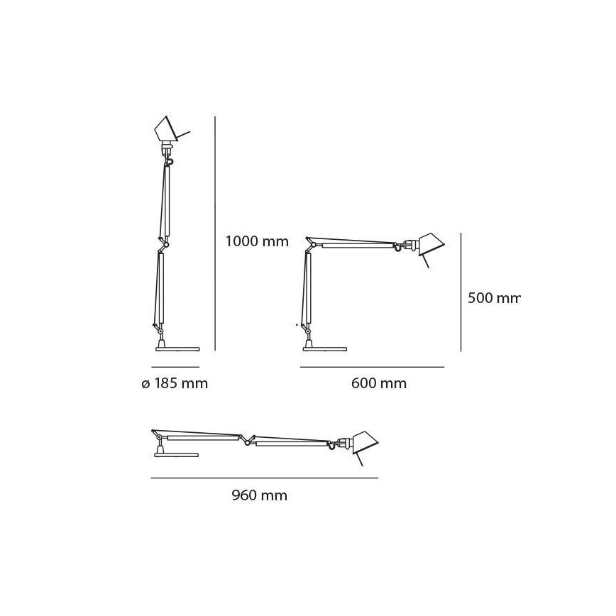 Artemide AT0099A+AT0099B - LED Stmívatelná stolní lampa TOLOMEO MIDI 1xLED/9W/230V