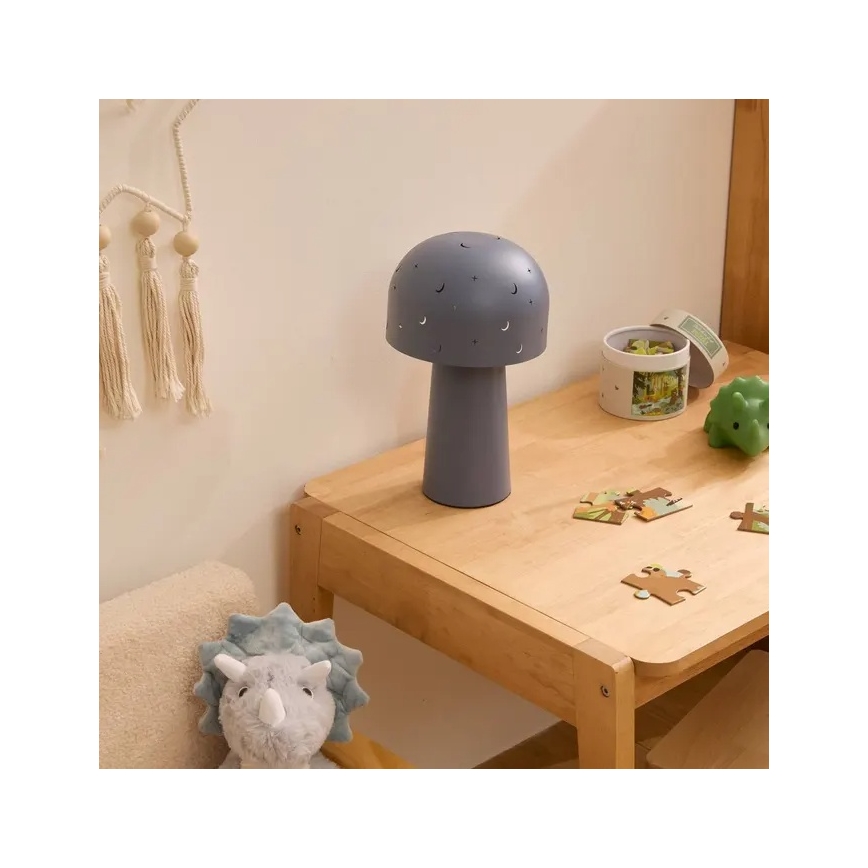 Atmosphera - Dětská stolní lampa STARRY MUSHROOM 1xE14/25W/230V modrá