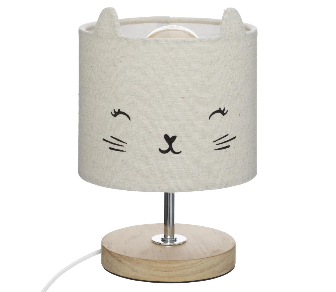 Atmosphera - Dětská stolní lampa TOXEY 1xE14/25W/230V kočka 174004A Béžová