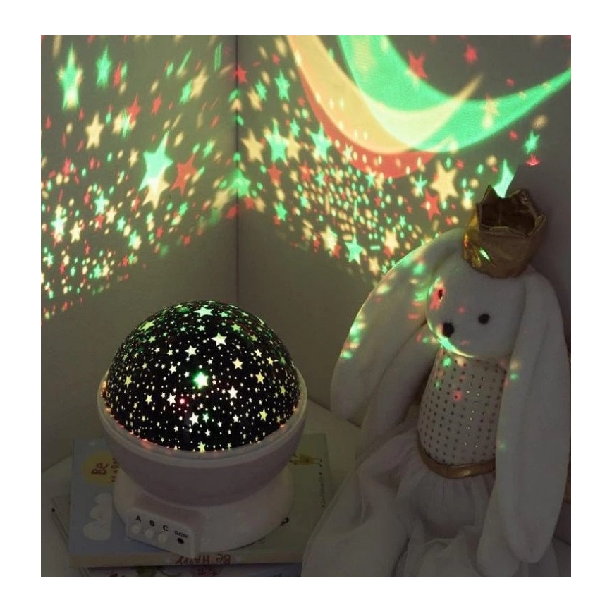 Atmosphera - LED Dětský projektor 3xAA růžová