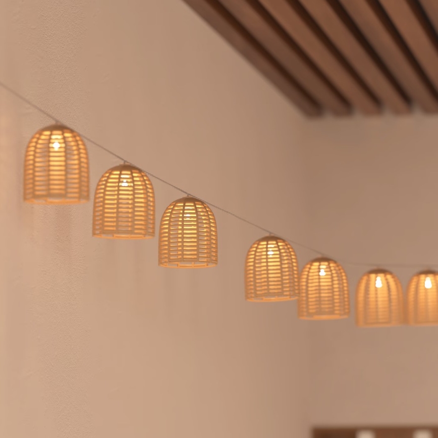 Atmosphera - LED Solární dekorační řetěz AIA 10xLED 3,35m IP44 teplá bílá
