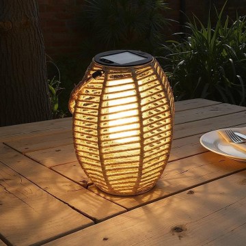 Atmosphera - LED Solární lucerna GINA LED/1,2V 800 mAh IP44 juta