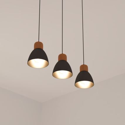 Atmosphera - Lustr na lanku DESY 1xE27/40W/230V borovice