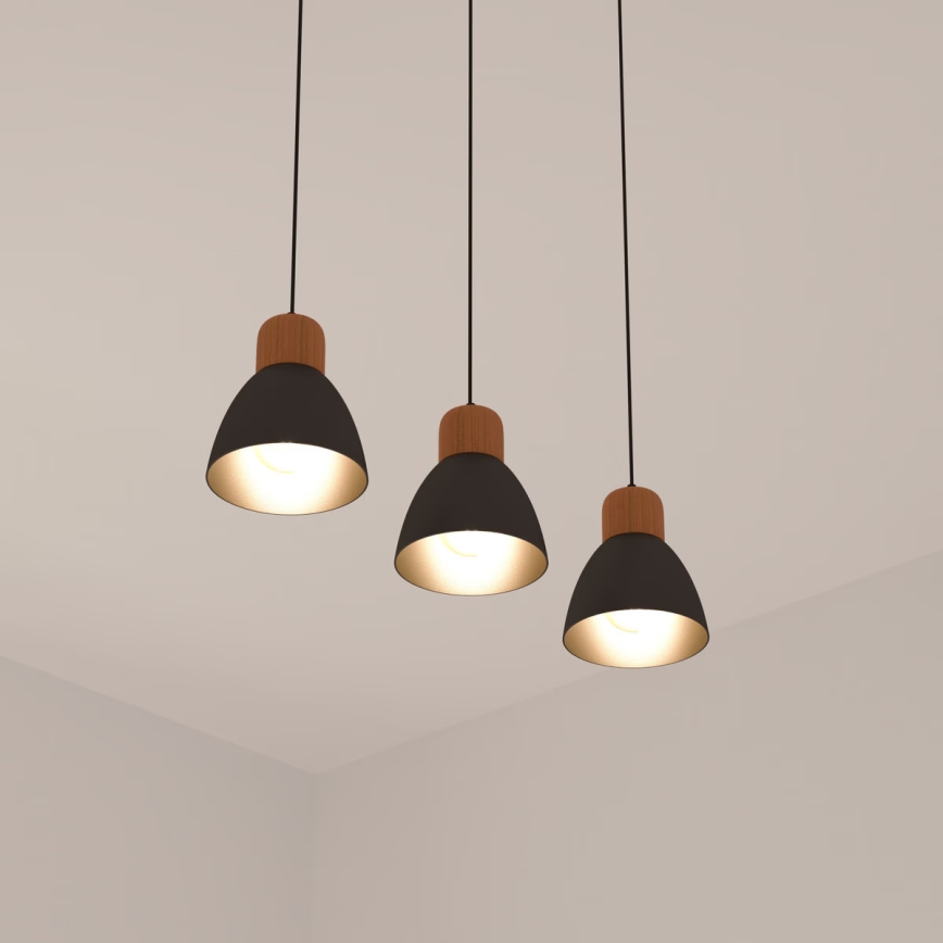 Atmosphera - Lustr na lanku DESY 1xE27/40W/230V borovice